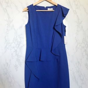 Calvin Klein Cobalt Peplum Dress